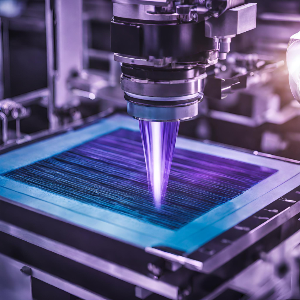AI generated illustration of an extreme ultraviolet lithography (EUV) machine at work.