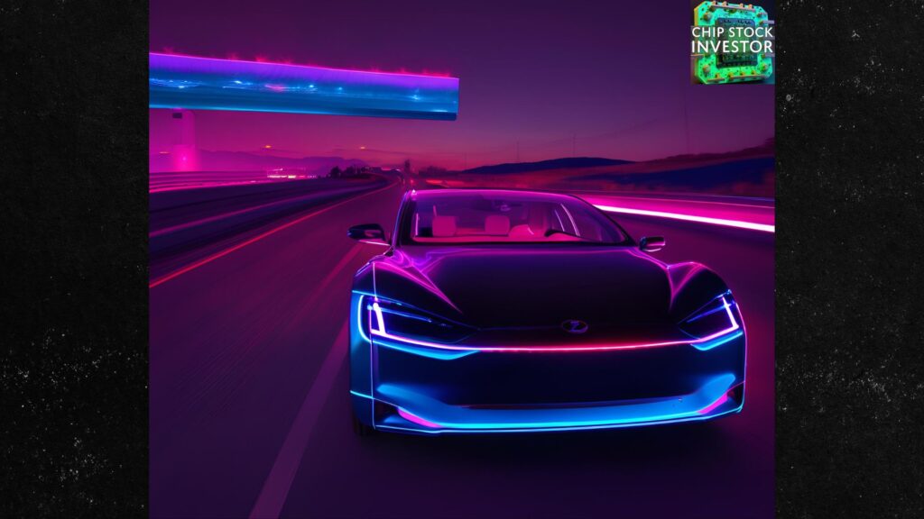 an illustration of an EV driving down a highway