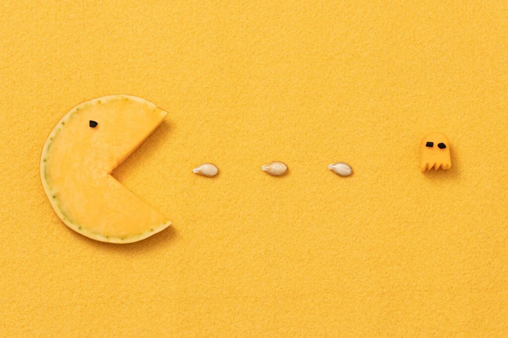 sliced pumpkin n yellow background