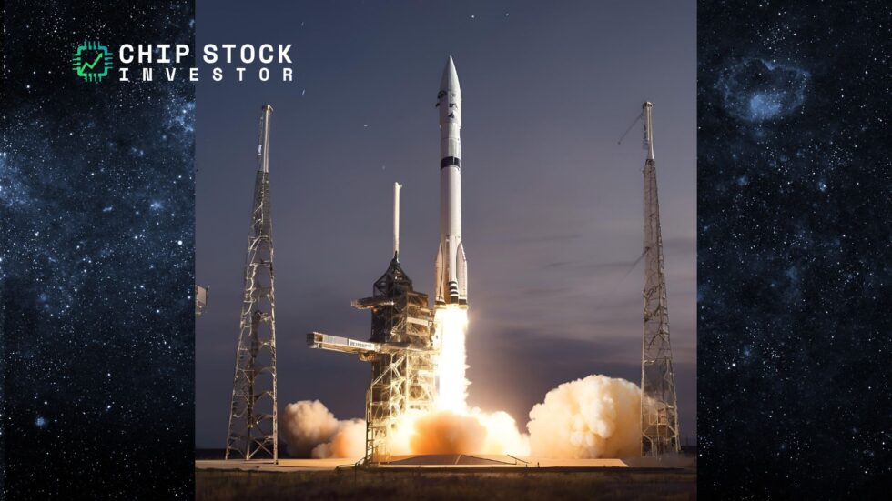 A rocket lifting off