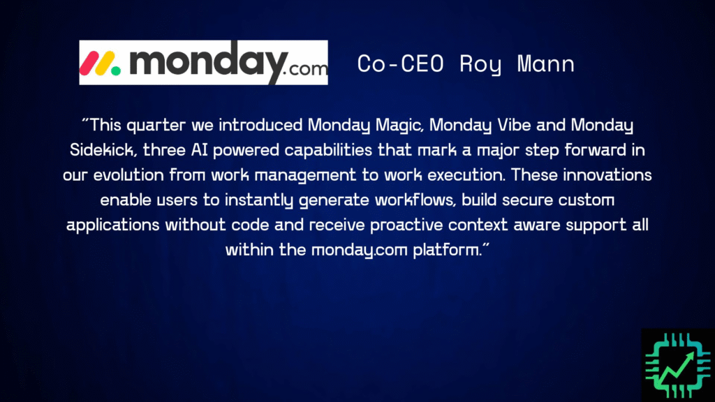A slide with a quote from Monday.com's CEO ROy Mann
